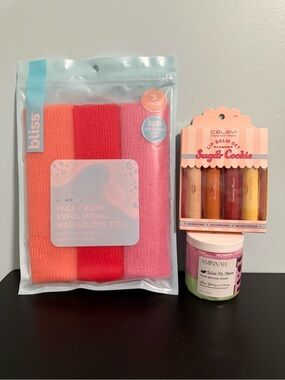 Beauty Bundle 3 piece set includes Aminnah watermelon scrub! All NWT